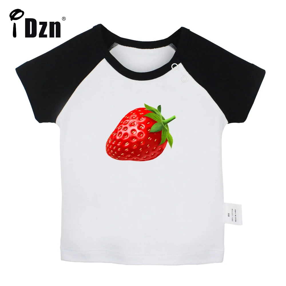 NOVA Sweet Fruit Strawberry Fun Art Impresso Baby Boys T-shirts Cute Baby Girls Short Sleeves T shirt Newborn Cotton Tops Roupas