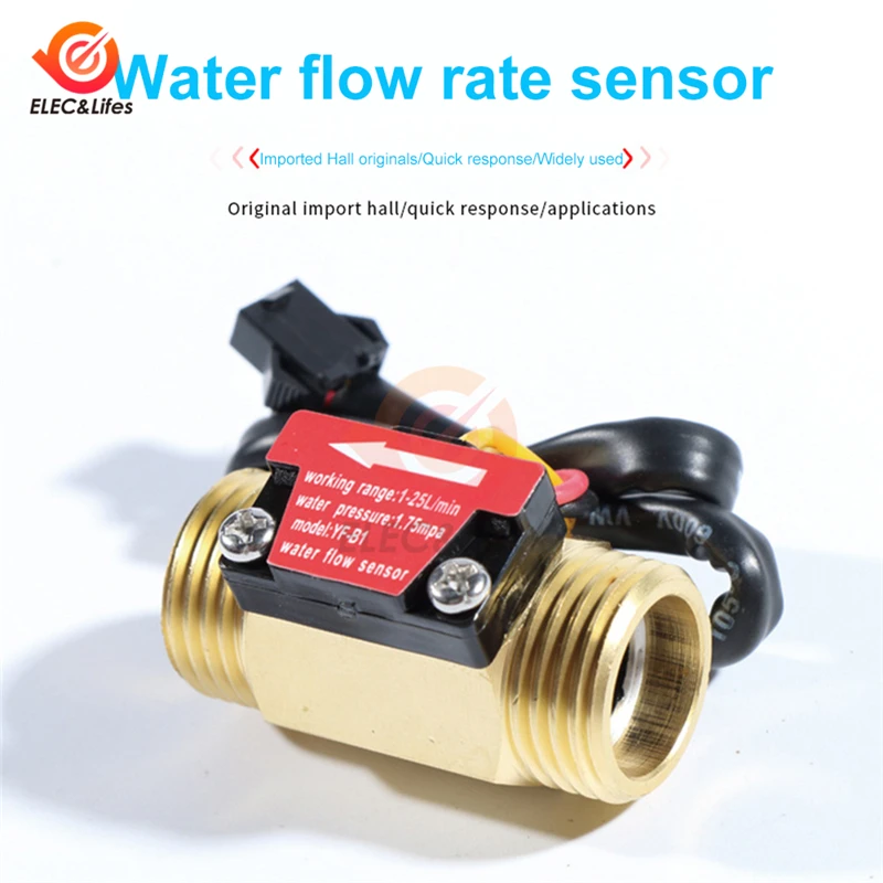 Sensor de Fluxo de Água Interruptor Sensor de Fluxo de Água Fluxômetro Industrial Latão Dn25 g1 dc 518v