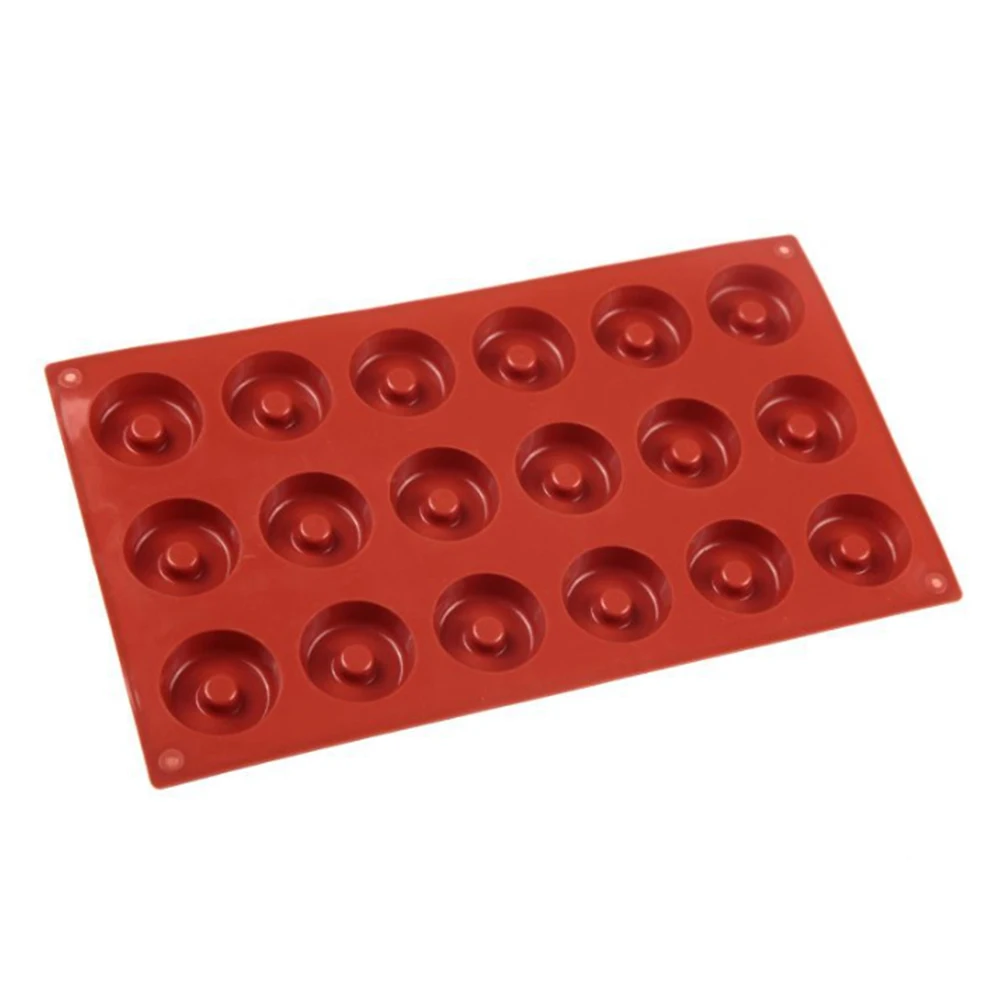 18 Grids 3D Donuts Baking Pan Moulds Silicone DIY Donut Pastry Decorating Mold Kitchen Cake Chocolate for Birthday Party