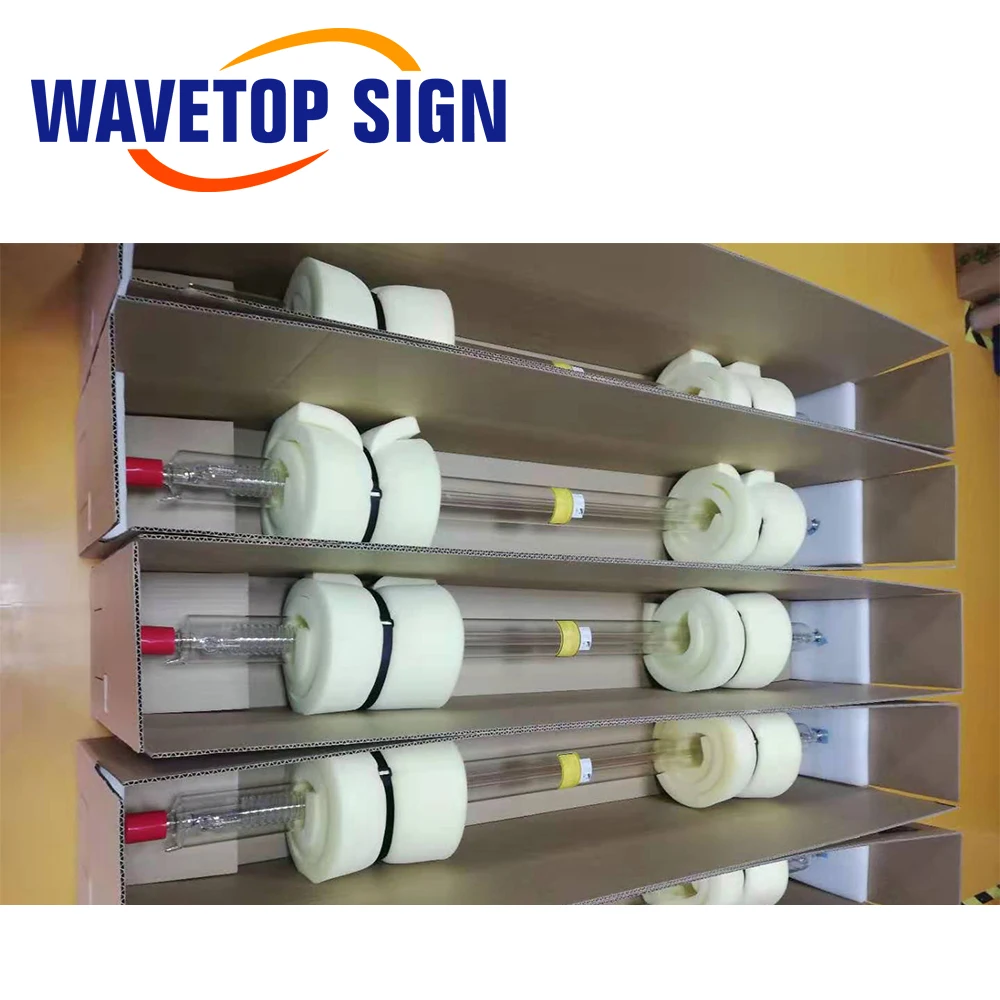 WaveTopSign 80W Co2แก้วหลอดเลเซอร์บวกแรงดันไฟฟ้าสูง80X1280มม.เลเซอร์สำหรับ CO2เลเซอร์แกะสลักและเครื่องตัด