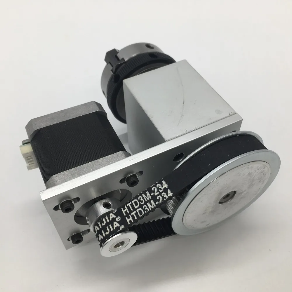4 Axis CNC Dividing Head A Axis Rotation K01-50 2 Inch Chuck 4th Rotary & MT2 Tailstock for Router Woodworking Engraving