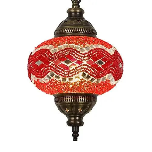 

(31 Models) Handmade Pendant Ceiling Lamp Mosaic Shade, 2019 Stunning 16.5 "Height-7" Globe, English Moroccan Glass Lantern Ar