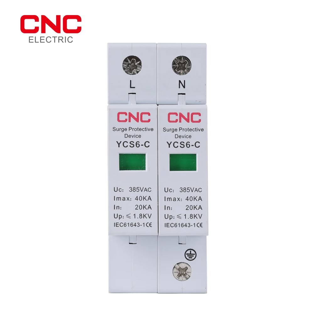 CNC AC SPD 2P House Surge Protector Protection Protective Low-voltage Arrester Device 20KA-40KA 385V