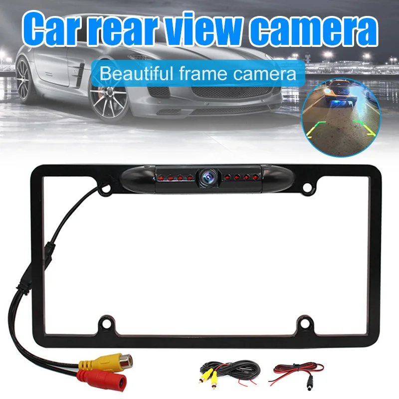 Hot US License Plate Frame Mount Waterproof Night Vision Car Rear View Backups Camera Porta Placas Vehiculos Plakalık Araba