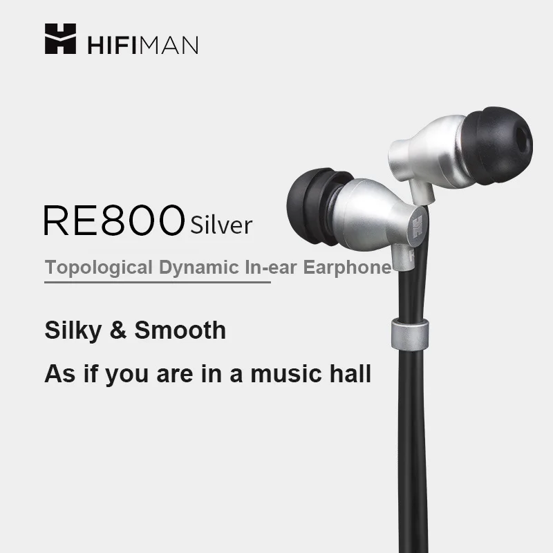Original Hifiman RE800เงินหูฟังแบบมีสาย Hifi Topological แบบไดนามิก-หูฟังหูฟัง3.5มม.
