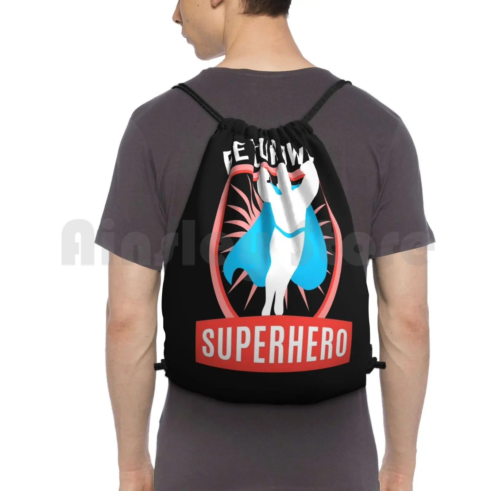 

Be Your Own Superhero Backpack Drawstring Bag Riding Climbing Gym Bag Superhero Hero Heroine Claims Sayings Superhero