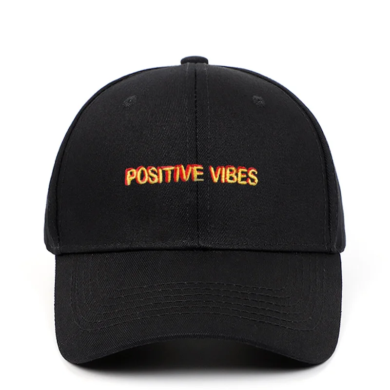 2024 new  Positive Vibes Cotton Embroidery Baseball cap men women Summer fashion Dad hat Hip-hop caps wholesale