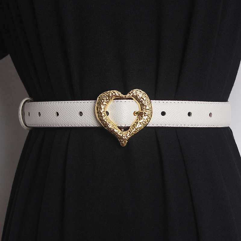 المرأة المدرج موضة القلب مشبك جلد طبيعي فستان Cummerbunds الكورسيهات حزام أحزمة الديكور حزام عريض TB388