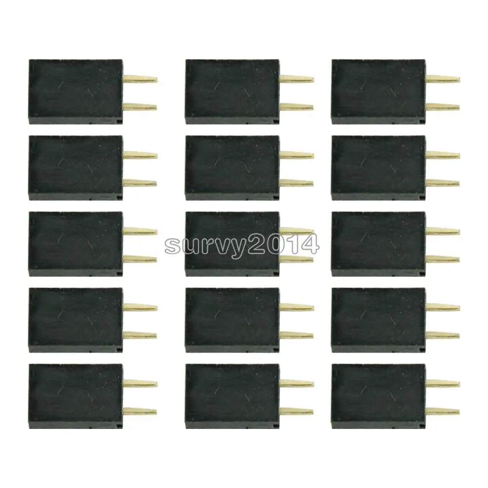 100Pcs Single Row 1X2 Pins 2.54Mm Toonhoogte Vrouwelijke Header Straight