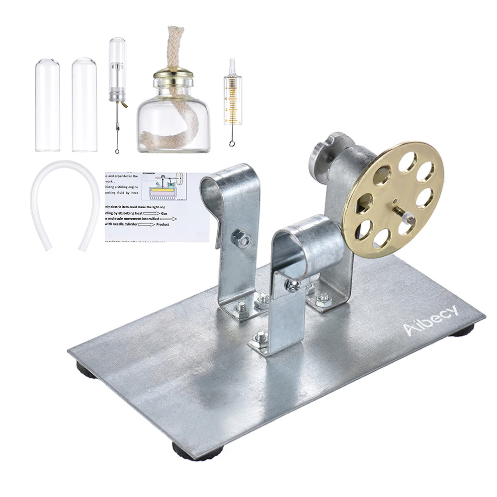 Aibecy Mini Hot Air Stirling Engine Motor Model Stream Power Physics Experiment Educational Toy