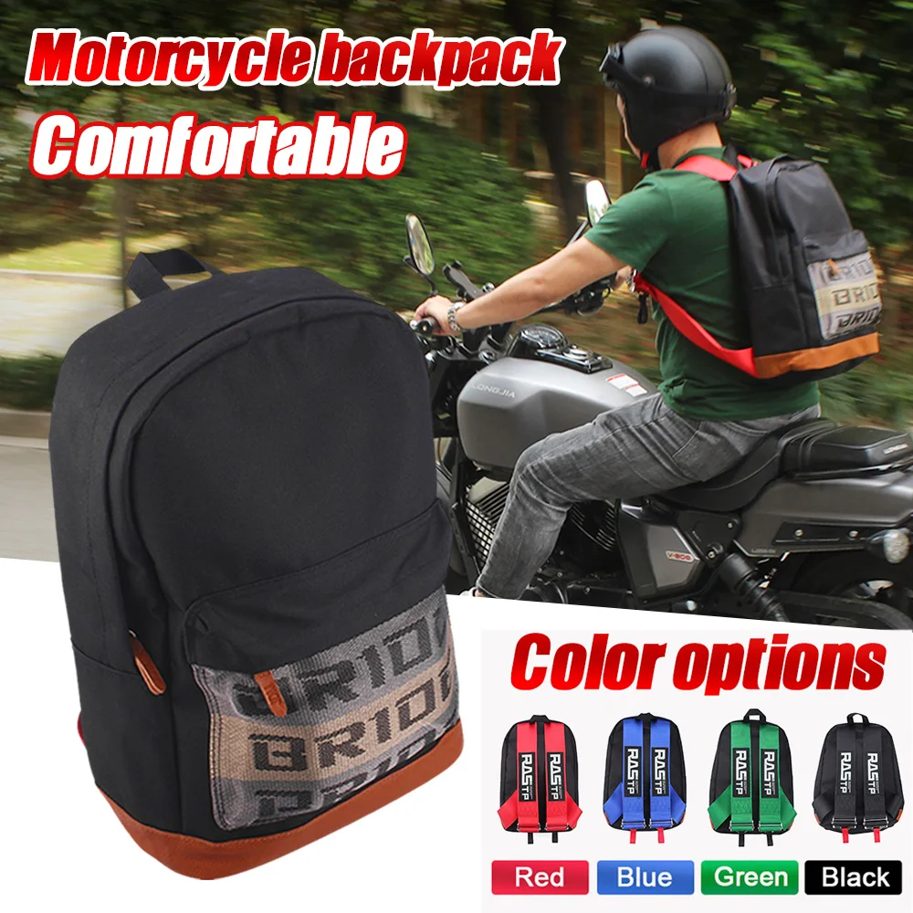 RASTP-Racing Style Bride Fabric Backpack Waterproof Motorcycle Bag Motorcycle Backpack Travel Luggage Harness Straps RS3-BAG039