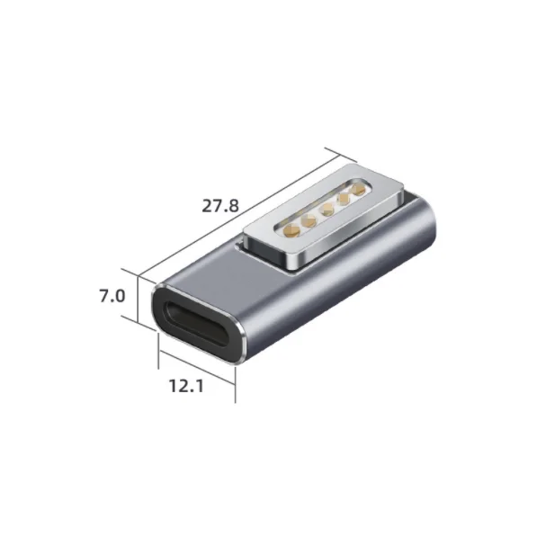 La policía magnético adaptador de tipo C hembra a IOS Interfac * 1 convertidor con indicador de luz 5A adaptador de carga para MacBook Air/Pro