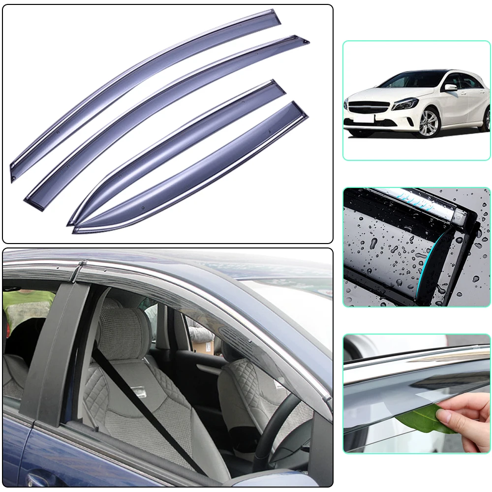 

For Mercedes Benz A180 200 220 2013 2014 2015 2016 2017 Injection molding Window Visor Vent Shades Sun Rain Guard 4pcs