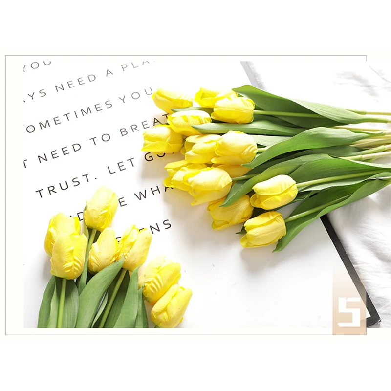 10pcs Artificial Tulip Real Touch Flower for Wedding Home Decor Centerpiece Bouquet Fake Tulips flower Decoration