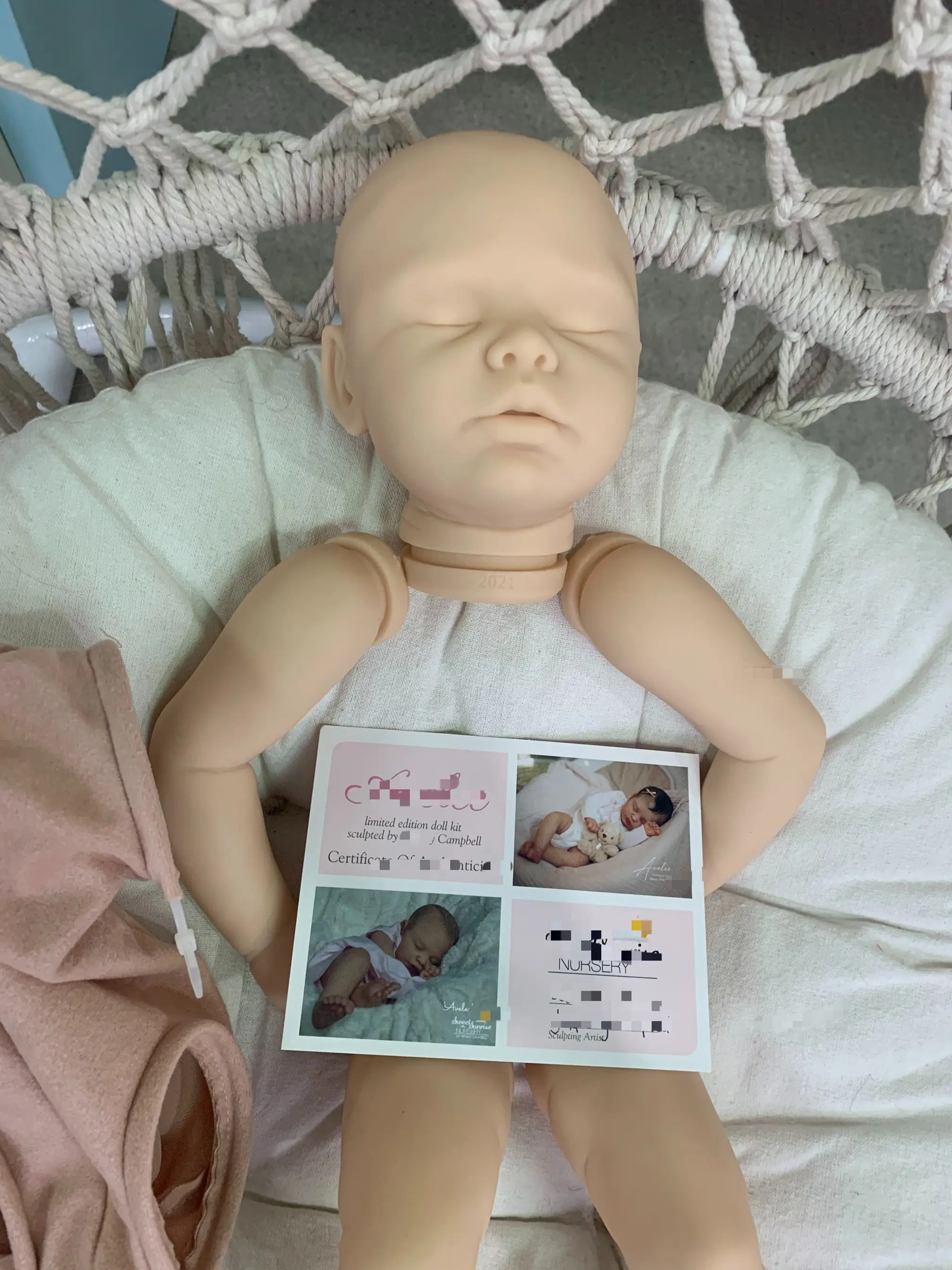 NPK 20-Zoll-Abalie-Reborn-Puppenbausatz – lebensechter schlafender Baby-Touch mit COA-Sammelpuppenbausatz