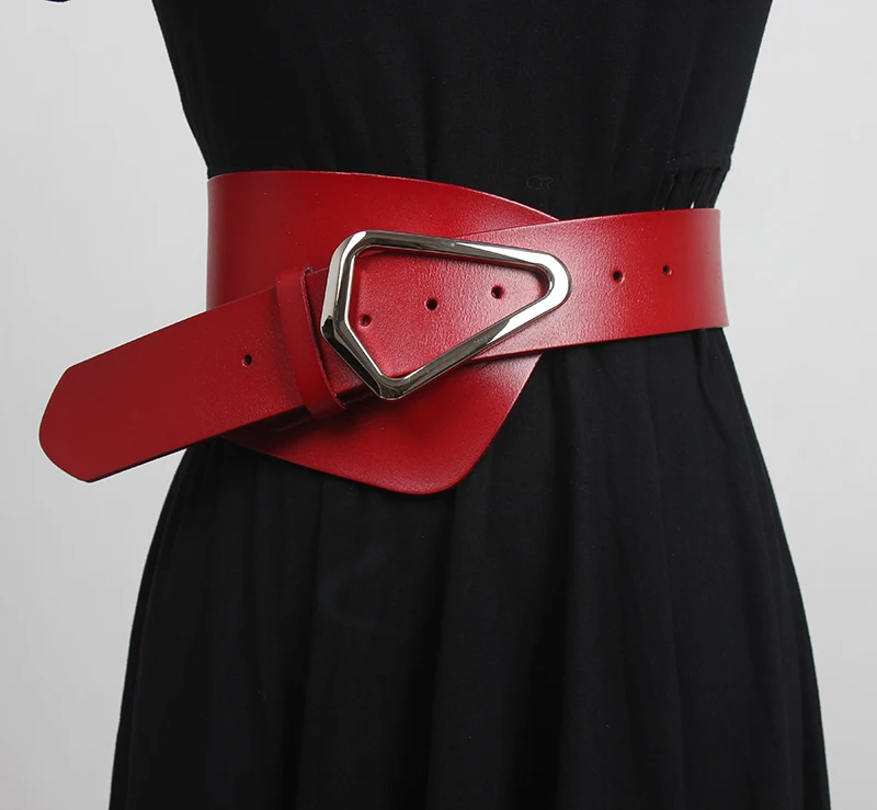 Women's runway fashion genuine leather Cummerbunds female Dress Corsets Waistband Belts decoration wide belt R3406