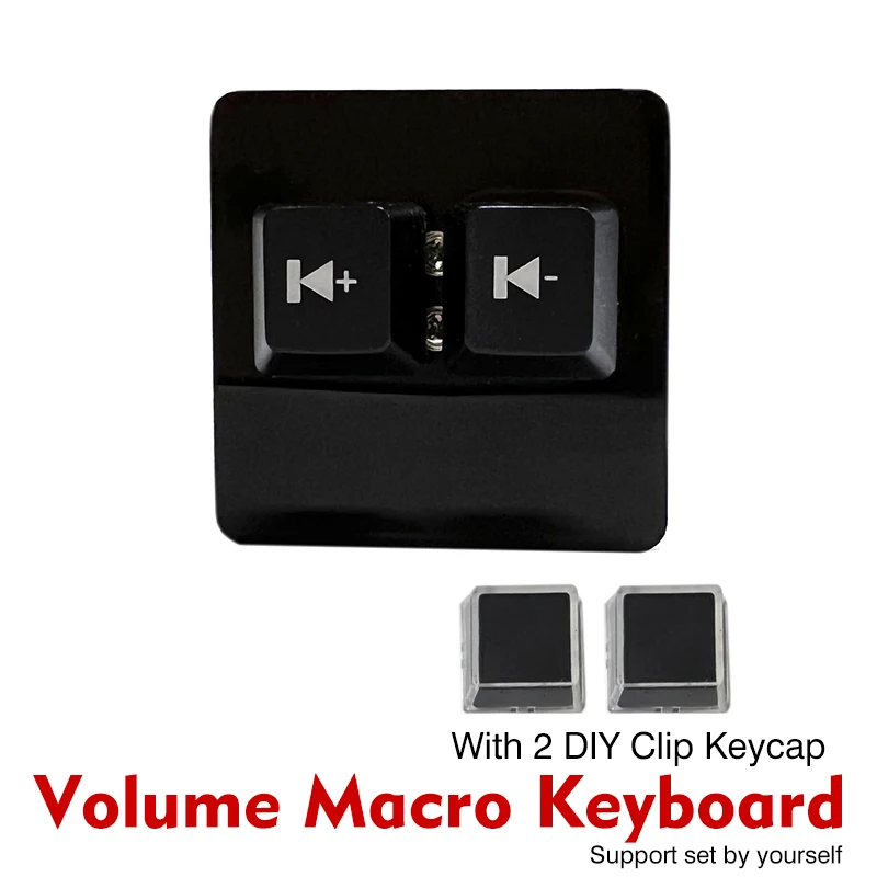 Volume Control Keyboard Macro 2 Key Black Micro USB Vol Volume Increasing reduce Keypad Smart keyboard for MacOs Windows