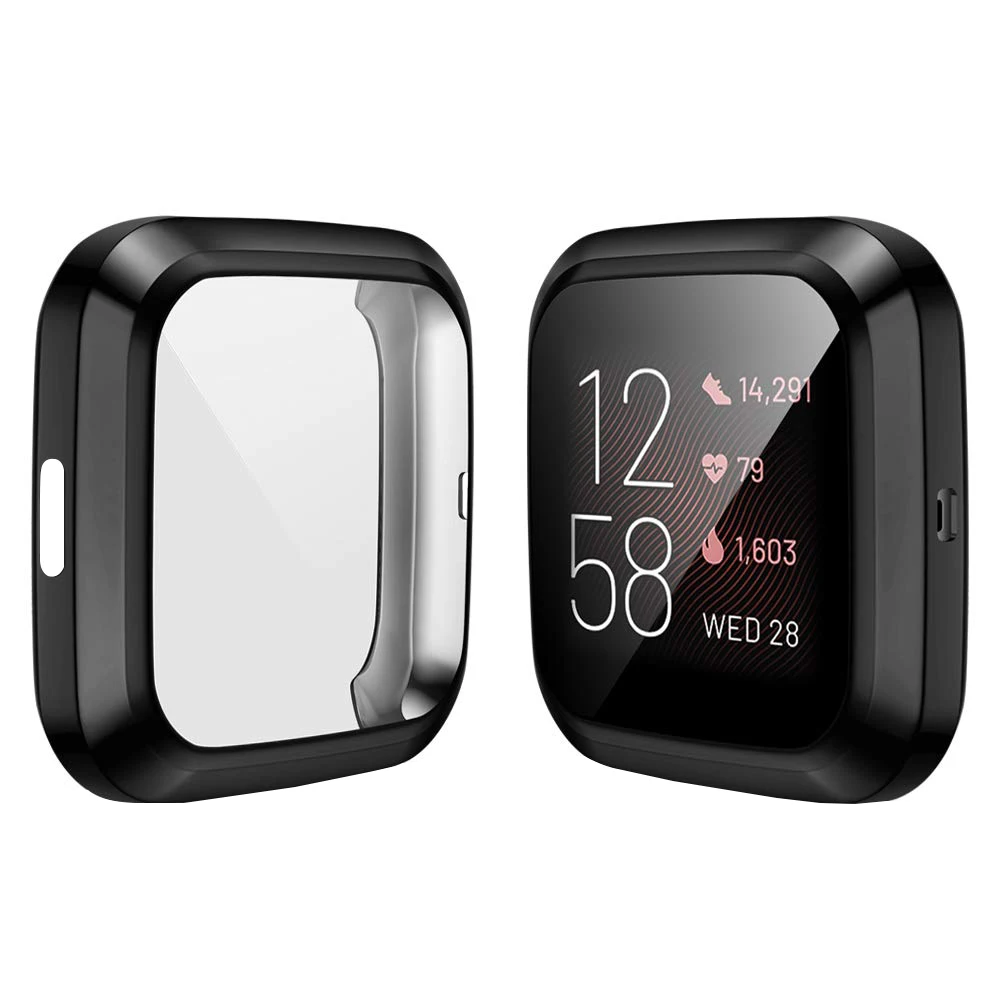 Caso para fitbit versa 2 tpu macio chapeamento protetor capa para fitbit versa2 relógio de proteção all-inclusive caso escudo acessórios