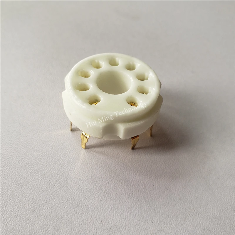 Ceramic tube socket GZC9-Y-2 GZC9-Y-2-G 9 pin silver plated electronic tube socket outlet for EL504 EL519 tube amplifier