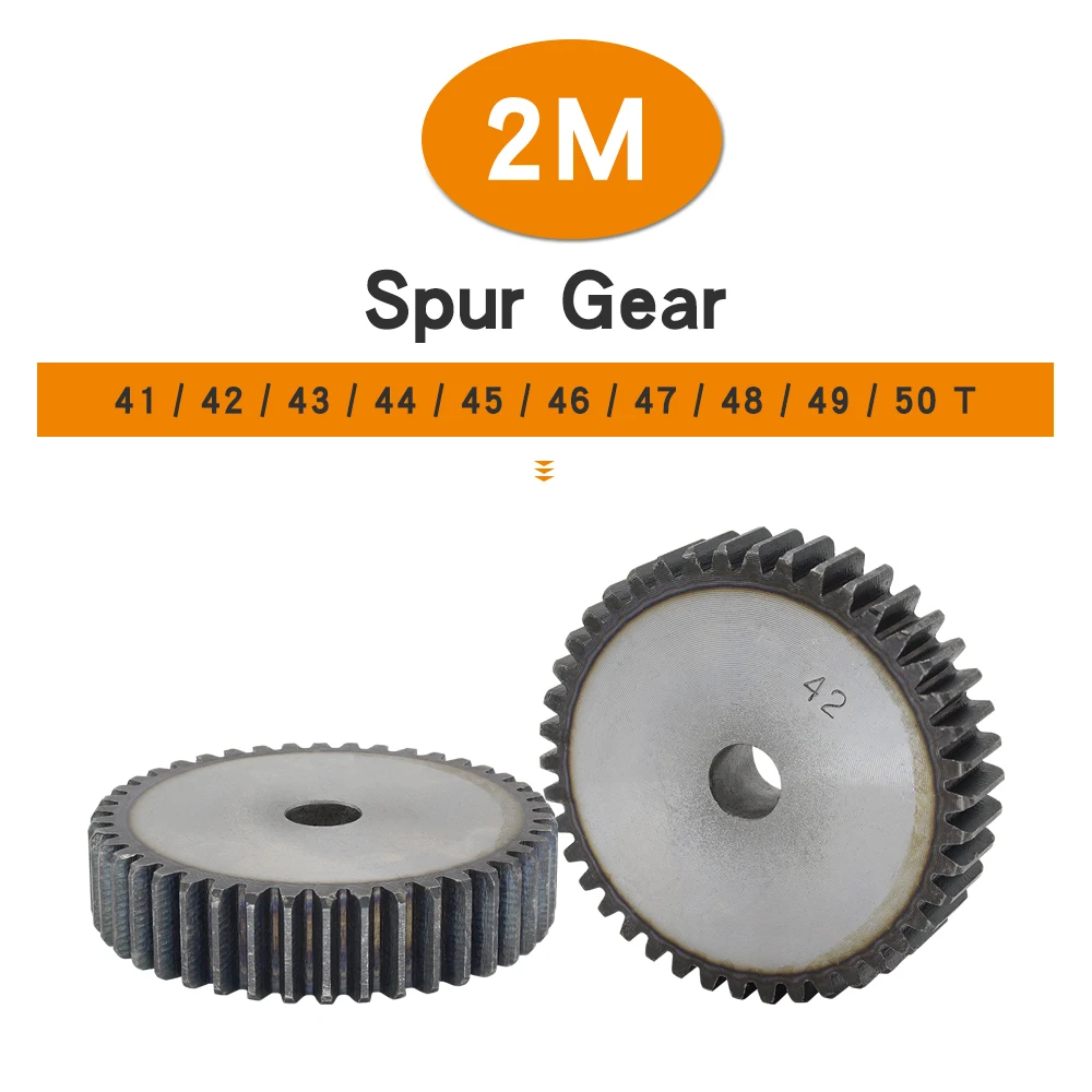 Cylindrical Gear 2M-41/42/43/44/45/46/47/48/49/50T SC45# Carbon Steel Spur Gear Total Height 20mm High Frequency Quenching Teeth