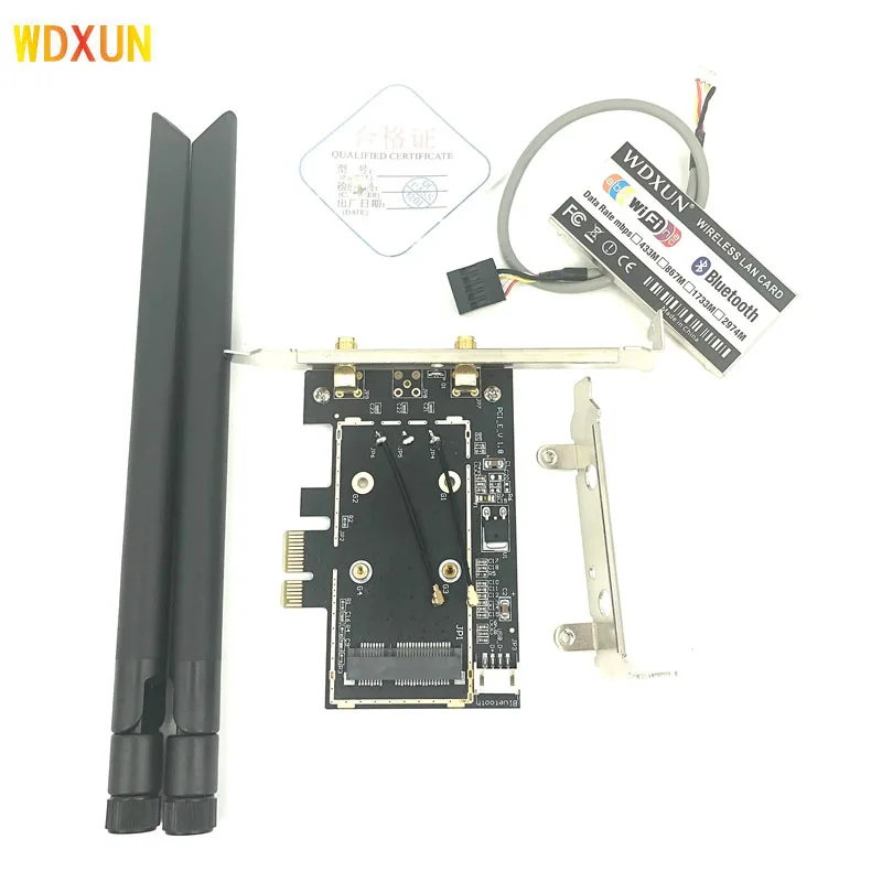 mini pci-e network card for desktop pci-e converter adapter for 7260hmw AX200  BCM94060CD wifi bluetooth desktop WIFI PC CARD