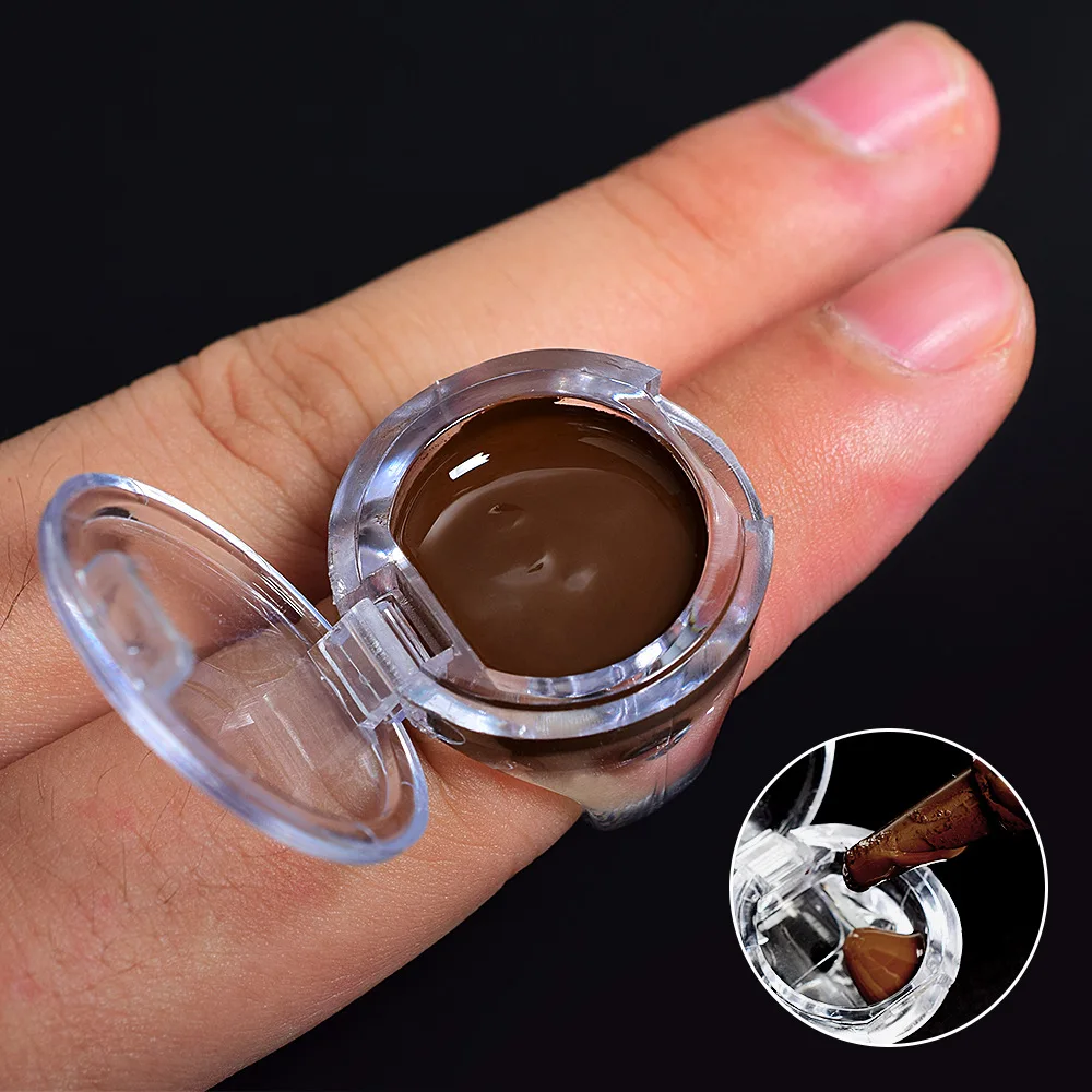 1PC Reusable Microblading Tattoo Pigment Ink Ring Cups Eyelash Extend Glue Holder Container With Lid Cover Cap Permanent Makeup