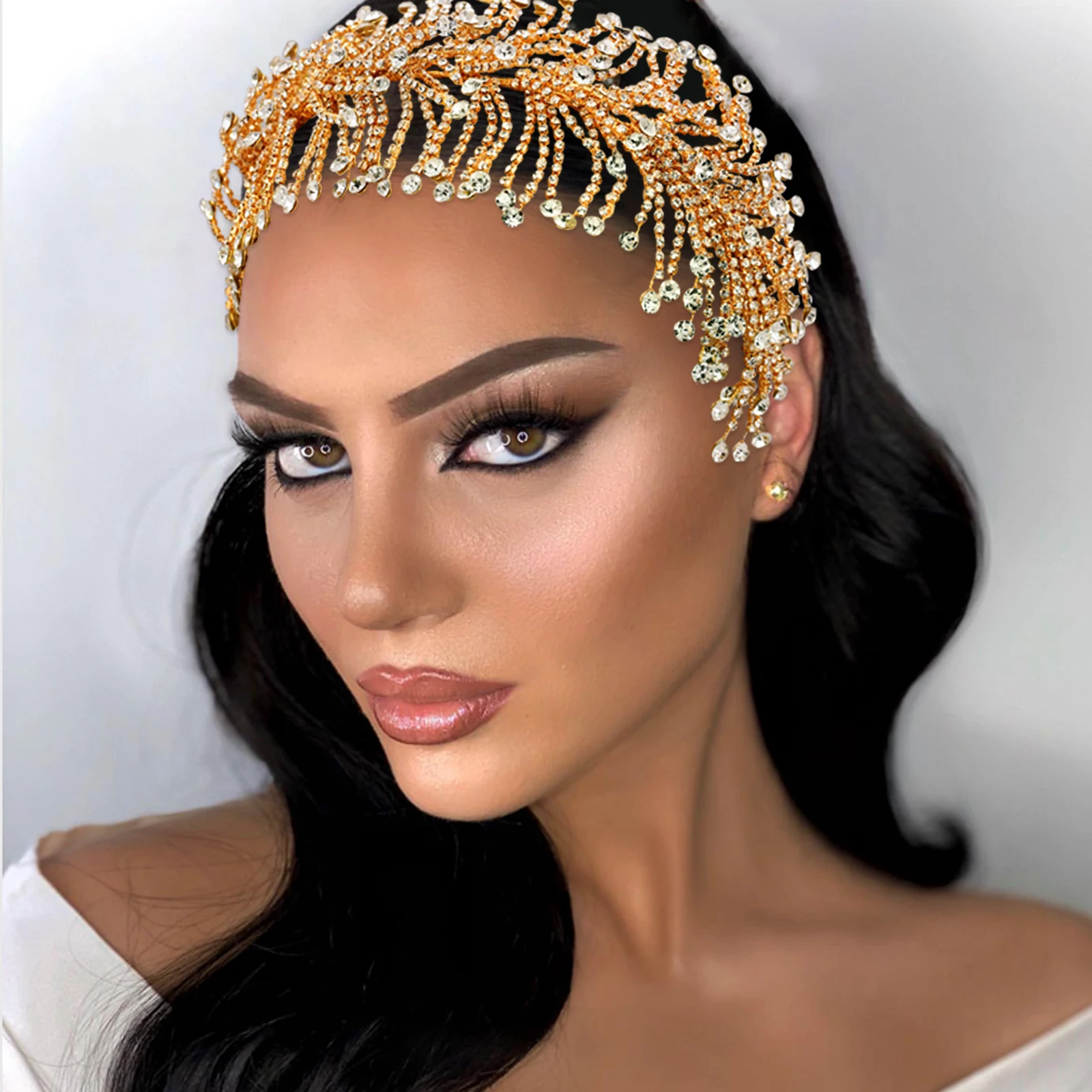 100% Handmade Luxury Crystal Headband Rhinestone Bridal Headpieces Tiaras And Crowns Wedding Hair Jewelry Headband Accessories