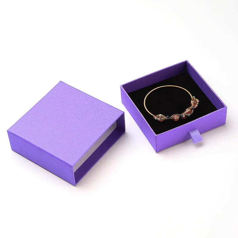 Purple Drawer Jewelry Box Necklace Earrings Gift Packaging Carton Jewelry Box Jewelry Organizer Display Wedding Jewelry Box