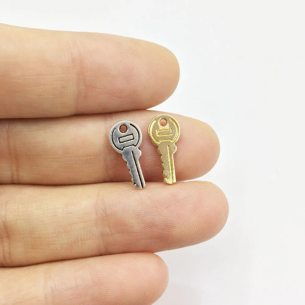 Eruifa 20 sztuk 6*13mm Mini klucz zawieszki ze stopu cynku wisiorek biżuteria DIY Handmade