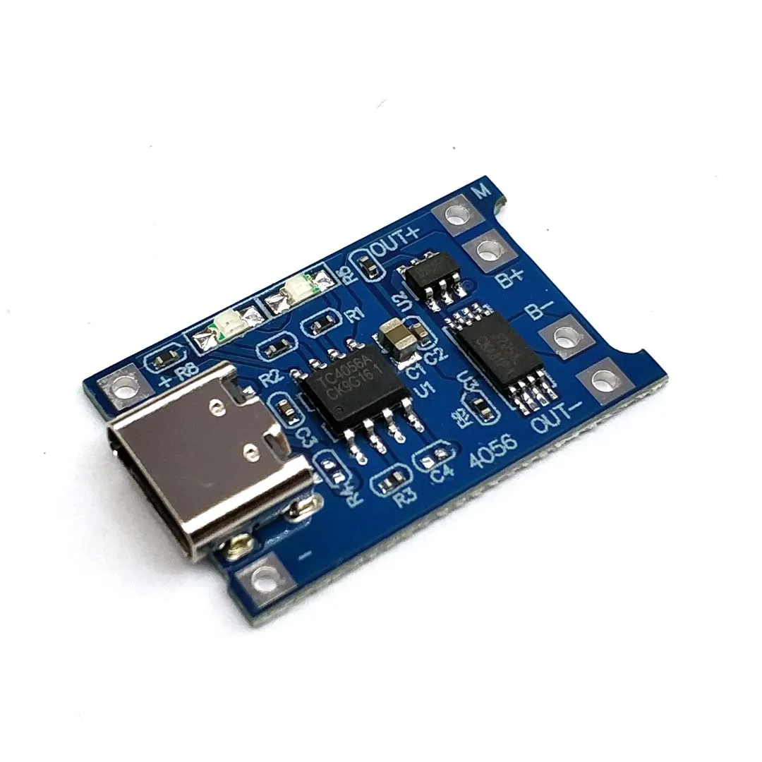 TP4056 Type-c USB 5V 1A 18650 Lithium Battery Charger Module Charging Board With Protection Dual Functions 1A Li-ion