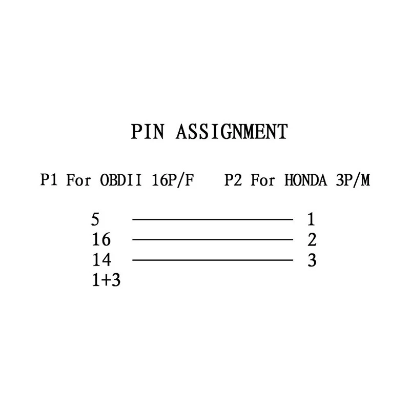 OBD2 Cable for Honda 3Pin OBD1 Adapter OBD2 OBDII for Honda 3 Pin to 16 Pin Connector Compatible Diagnostic Tool