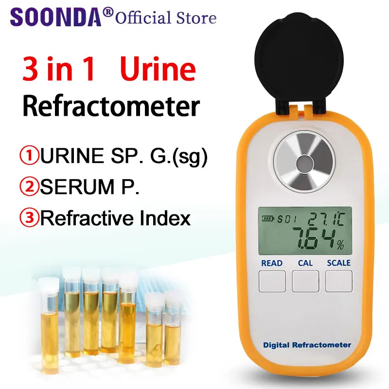 Electronic Digital Urine Refractometer Urine Specific Gravity Meter Serum Protein Detector Tester Urinometer Urine Hydrometer