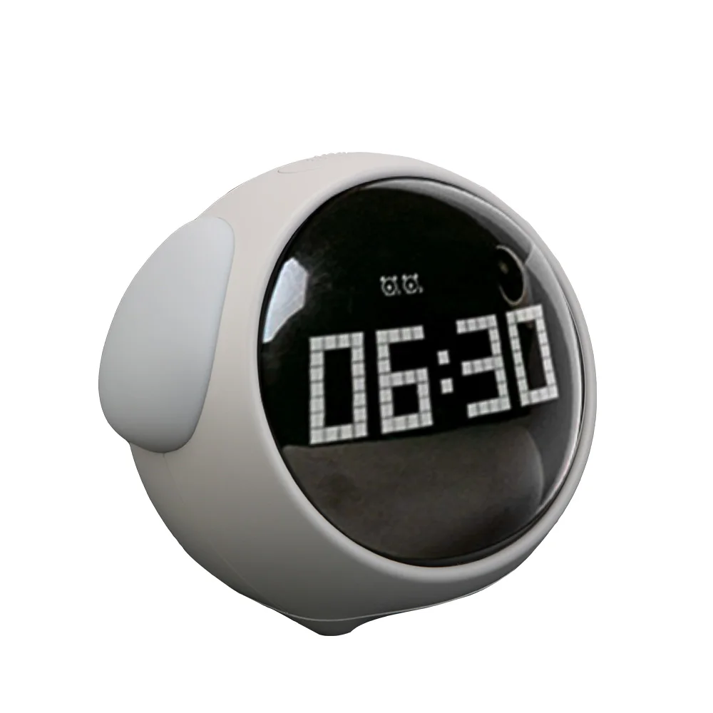 Cute Expression Alarm Clock Multifunctional Child Alarm Clock Bedside Voice Controlled Light Night Light Thermometer For Home