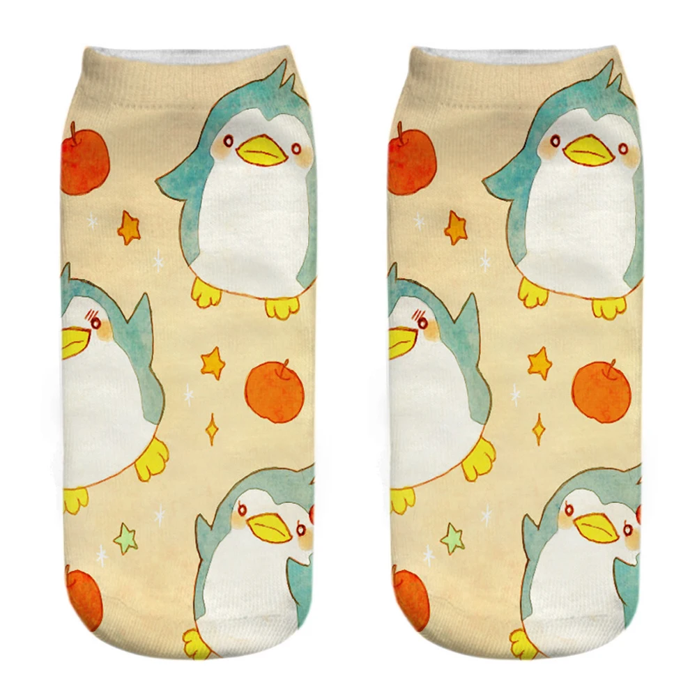 Nuovo Divertente Stampa 3D Simpatico Cartone Animato Canto Danza Pinguino Di Natale Serie Animale Unisex Calzini Corti Alla Caviglia Calcetines De Mujer