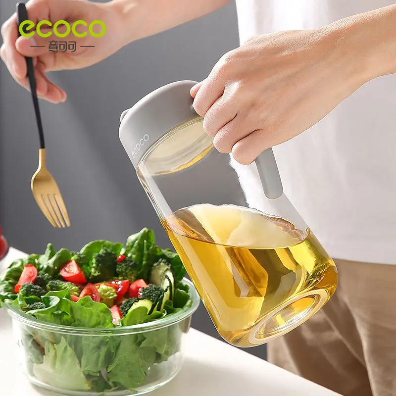 ECOCO Automatic Opening and Closing Oil Bottle Glass Leakproof Large Tank Kitchen Supplies Seasoning Soy Sauce Vinegar Bottle