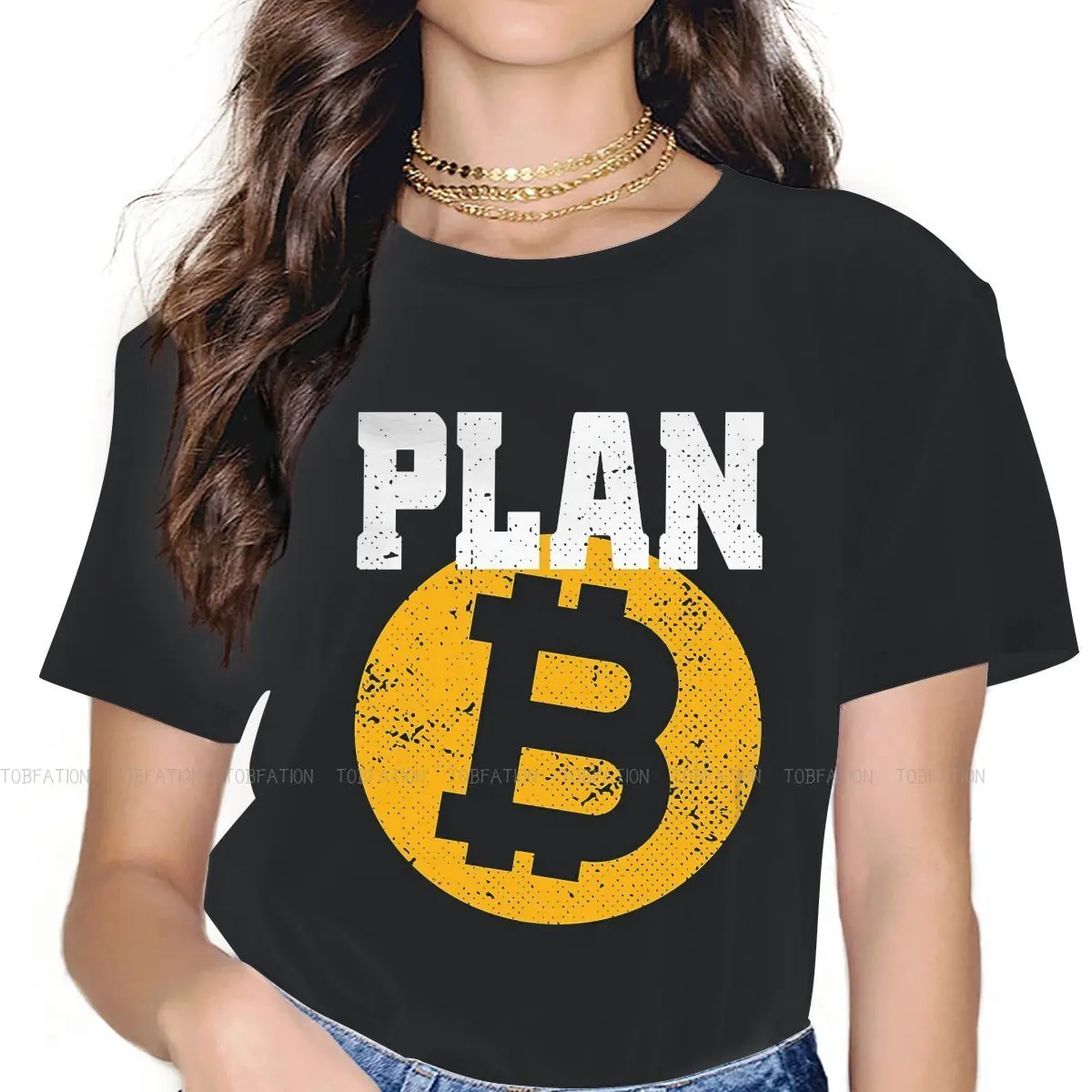 Bitcoin Plan B Female Shirts Crypto Cryptocurrency Big size Vintage Women Clothes Harajuku Casual Feminine Blusas