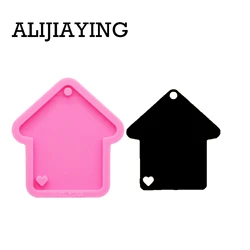 DY0175 Shiny Christmas house mold DIY keychain silicone molds craft keyring pendant jewelry keychains mould epoxy resin table