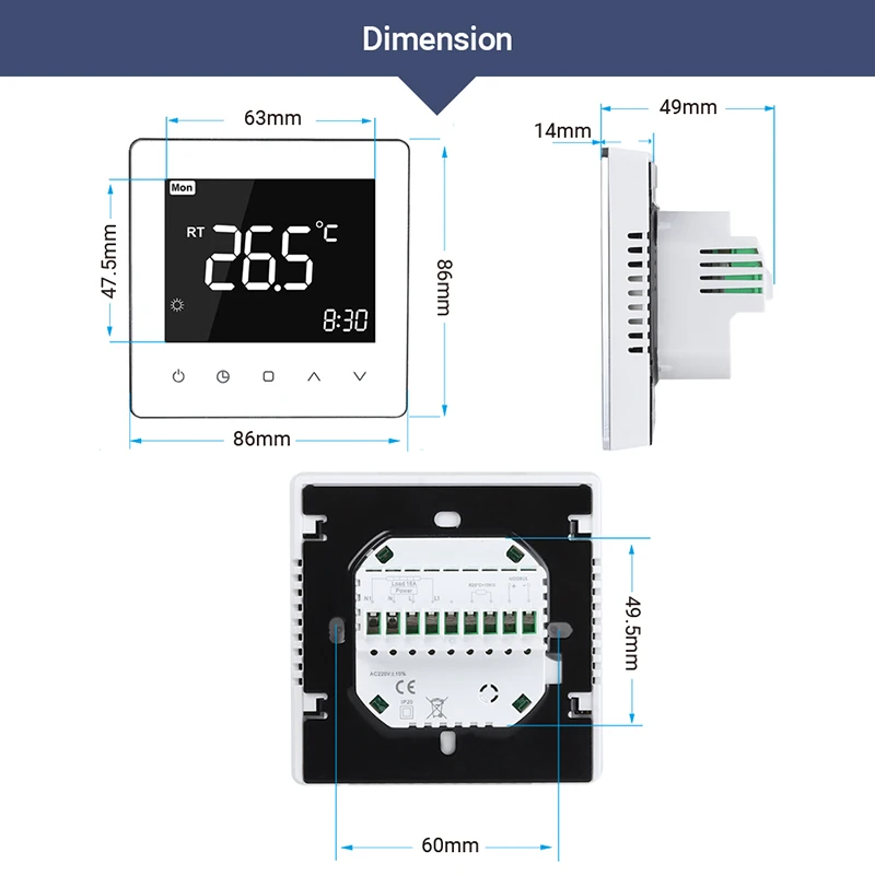 Termostato inteligente Tuya WiFi, controlador remoto de temperatura del agua para calefacción de suelo eléctrico para Google Home, Alexa