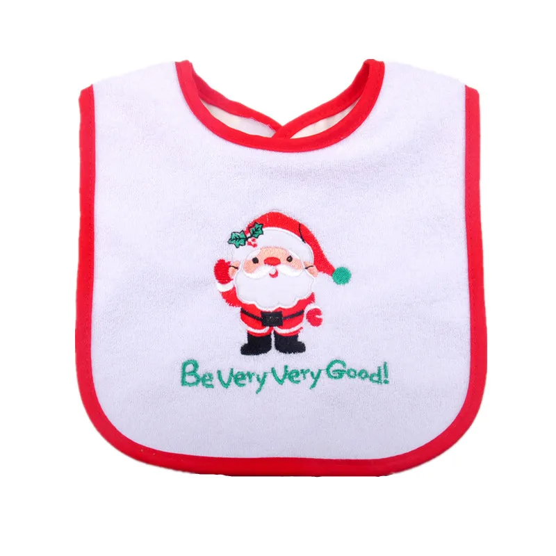 Kerst Stijl Slabbers Ronde Hals Waterdicht Burp Doeken Santa Elanden Kerstboom Patroon Baby Speeksel Handdoek Xmas Kids Gift