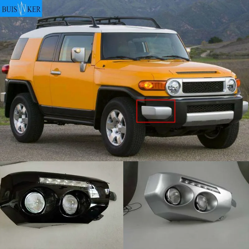 

1 пара, Автомобильные светодиодные дневные ходосветильник для Toyota Fj Cruiser 2007 2008 2009 2010 2011 2012 2013 2014, противотумансветильник фары