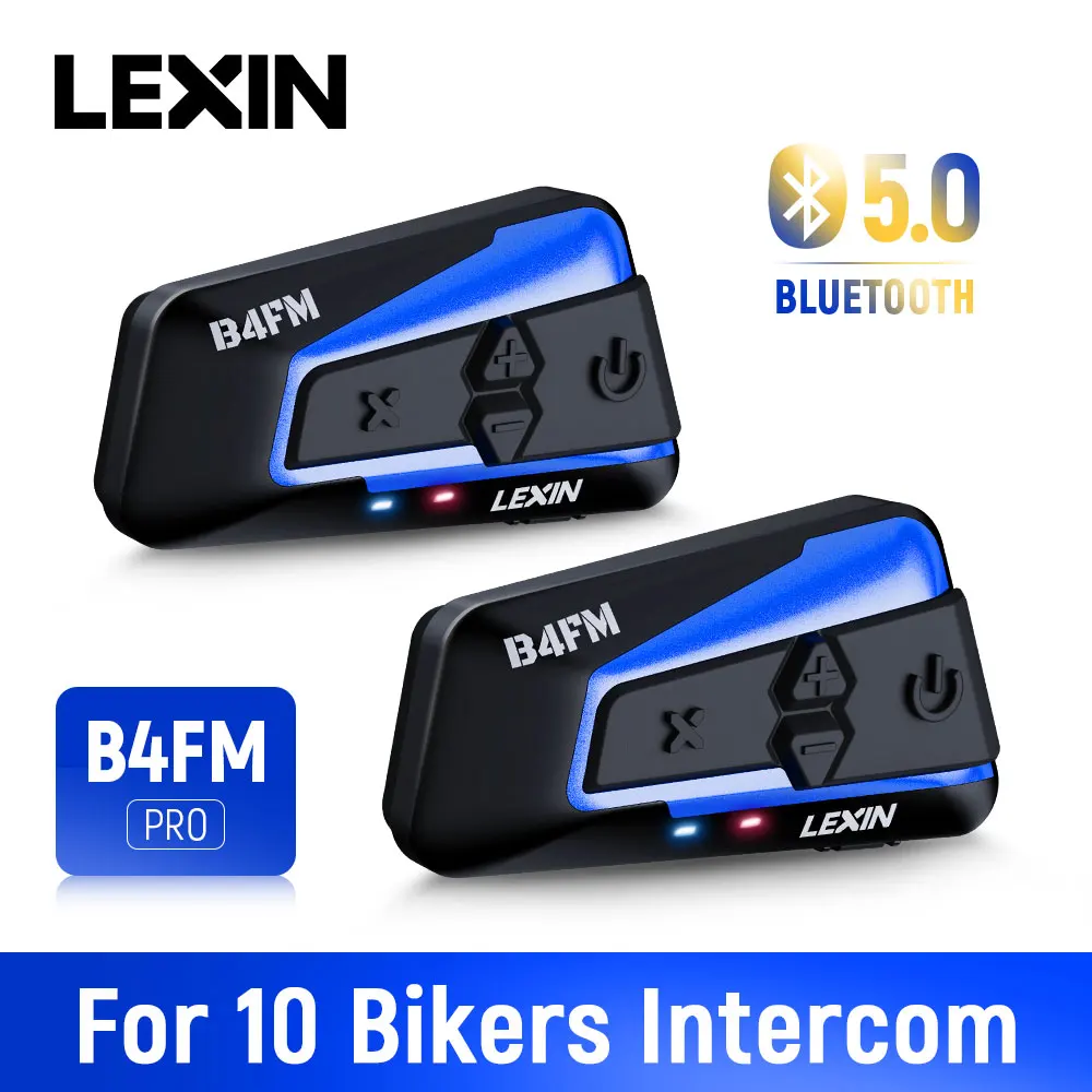 Lexin Motorcycle Bluetooth Helmet Headset Intercom 4 Riders 1600M