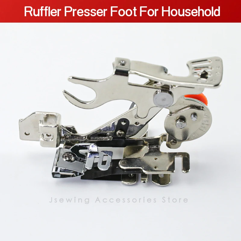 Prensatelas Ruffler para máquina de coser doméstica, accesorios de presión plisada, compatible con Singer Brother modelo 55705, vástago bajo