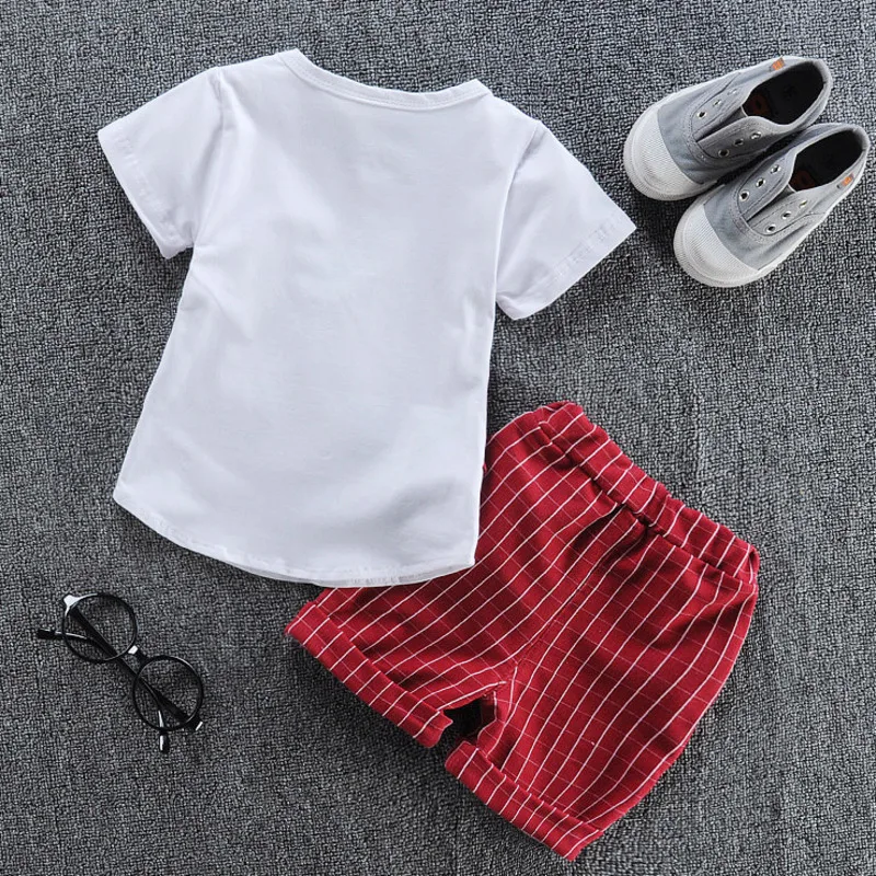 男の子用の綿の夏服,ネクタイ付きのショートパンツ,ファッショナブルなトラックスーツ,新しいコレクションピース/セット