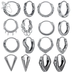 ZS 1 pair 316L Stainless Steel Hoop Earrings for Men Punk Rock Cricle Earring Hip Hop Small Rounds Earrings Gothic Jewelry