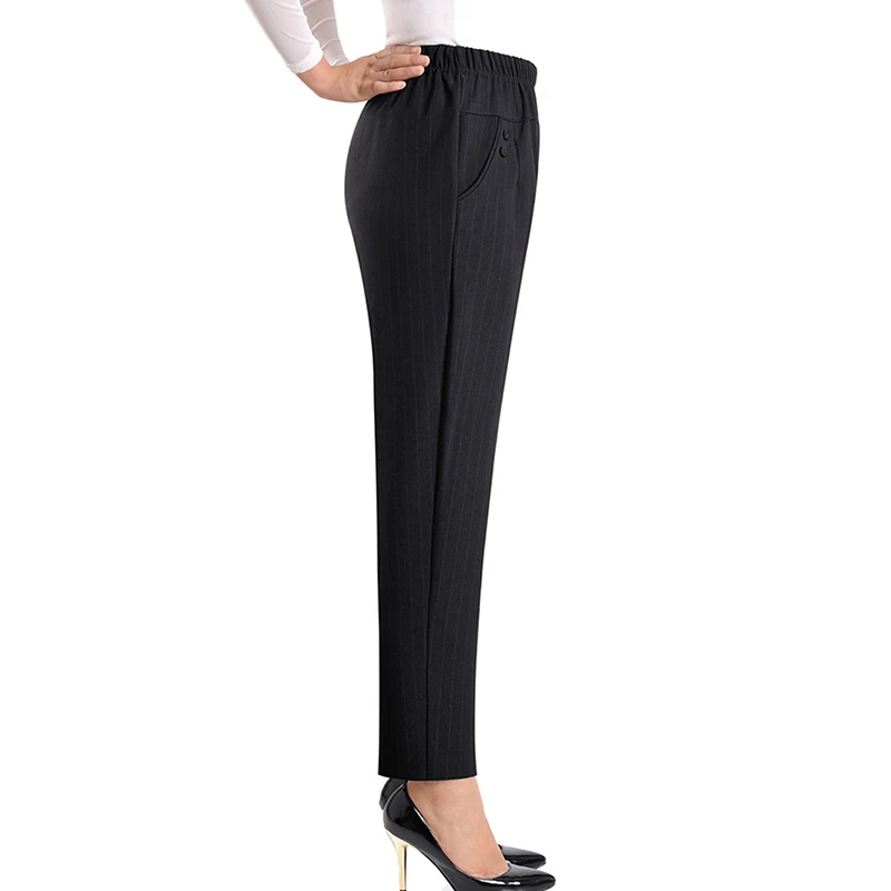 Pantalones elásticos de gran tamaño para mujer, pantalón holgado informal de cintura alta, talla 8XL, otoño e invierno, novedad de 2022