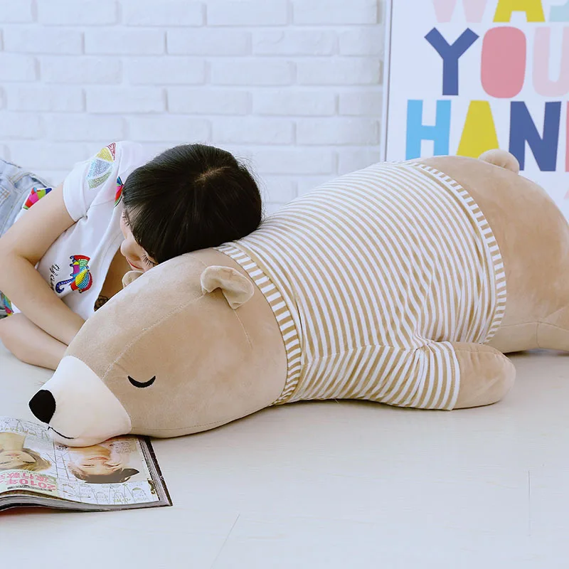 35-110CM Kawaii Dressed Polar Bear Stuffed Animals Big Size Super Soft Animal Cushion Sleeping Pillow Plush Toy Kid