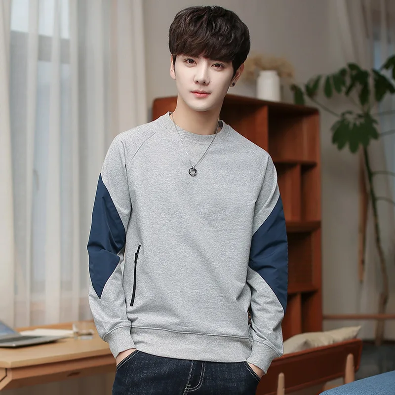 

Spring Autumn Man Hoodies Plush Thicken Round Neck Cozy Multicolor Handsome Outdoor Simple All-match Fashion Casual Sweatshirts