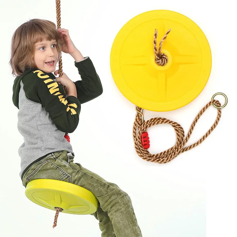 Children's Swing Disc Plastic Single Outdoor Indoor Hanging Plate Swing Disc Seat Round Rope Playground Garden Play Equipment