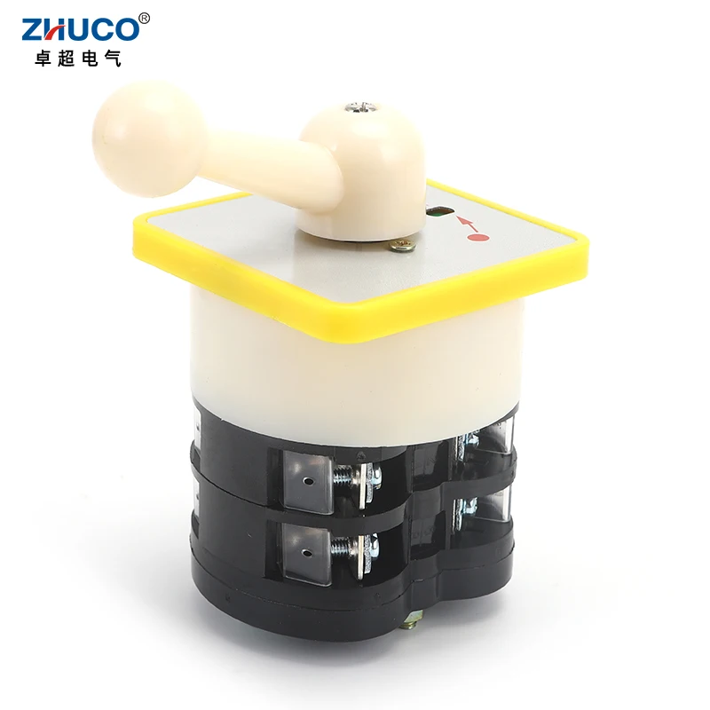 ZHUCO LW5D-16/B0331.2 16A 3 Positions 2 Poles Reset Rotary Changeover Cam Switch Panel Mounted For Electrician Using Tools