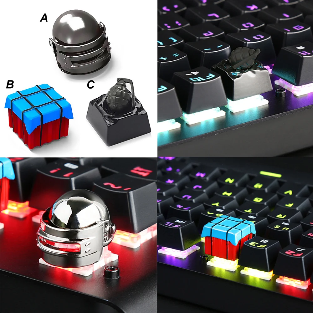 Besegad Personality Theme Mechanical Metal Key Cap Keycap for PUBG Game Computer Cherry MX Mechanical Keyboard Accessories